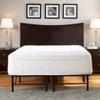 Cadre de lit plateforme Queen en acier noir, 35,5 cm de haut, pour 2 personnes