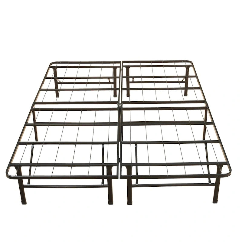 Cadre de lit plateforme Queen en acier noir, 35,5 cm de haut, pour 2 personnes