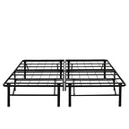 Cadre de lit plateforme Queen en acier noir, 35,5 cm de haut, pour 2 personnes