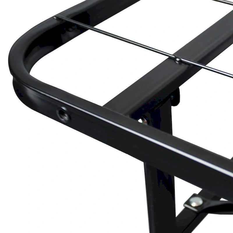 Cadre de lit plateforme Queen en acier noir, 35,5 cm de haut, pour 2 personnes