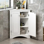 Meuble d'angle de rangement avec étagères réglables – Chêne / Blanc / Marron / Noir / Gris, Autonome, Simple