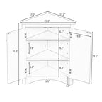 Meuble d'angle de rangement avec étagères réglables – Chêne / Blanc / Marron / Noir / Gris, Autonome, Simple