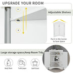 Meuble d'angle de rangement avec étagères réglables – Chêne / Blanc / Marron / Noir / Gris, Autonome, Simple