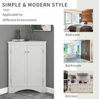 Meuble d'angle de rangement avec étagères réglables – Chêne / Blanc / Marron / Noir / Gris, Autonome, Simple