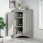 Meuble d'angle de rangement avec étagères réglables – Chêne / Blanc / Marron / Noir / Gris, Autonome, Simple