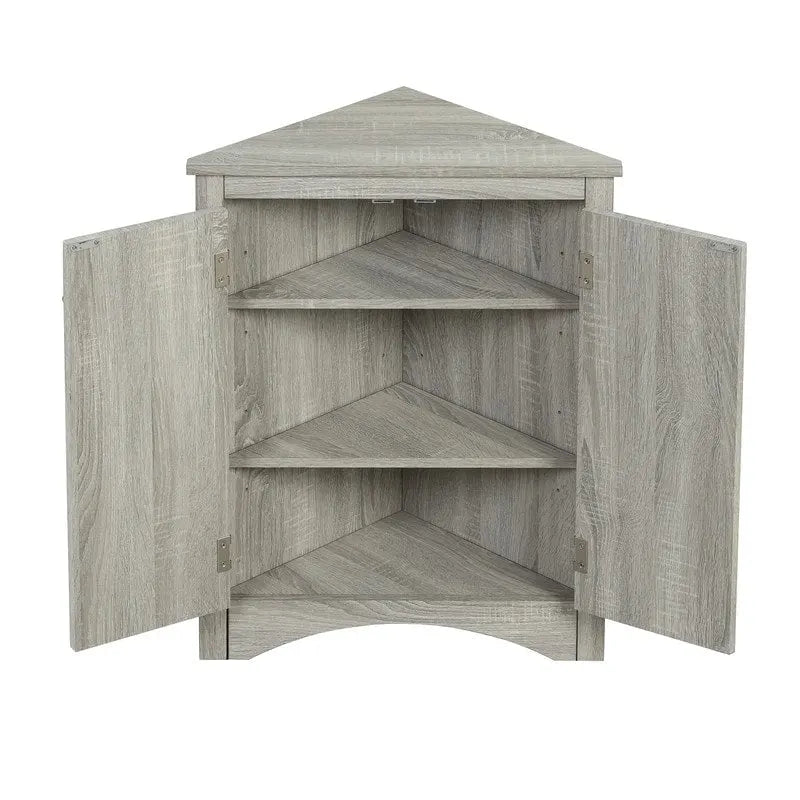 Meuble d'angle de rangement avec étagères réglables – Chêne / Blanc / Marron / Noir / Gris, Autonome, Simple