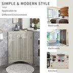 Meuble d'angle de rangement avec étagères réglables – Chêne / Blanc / Marron / Noir / Gris, Autonome, Simple