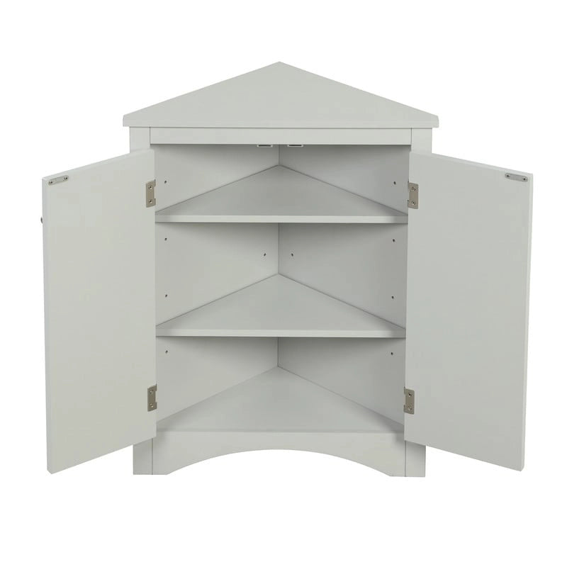 Meuble d'angle de rangement avec étagères réglables – Chêne / Blanc / Marron / Noir / Gris, Autonome, Simple