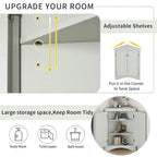 Meuble d'angle de rangement avec étagères réglables – Chêne / Blanc / Marron / Noir / Gris, Autonome, Simple