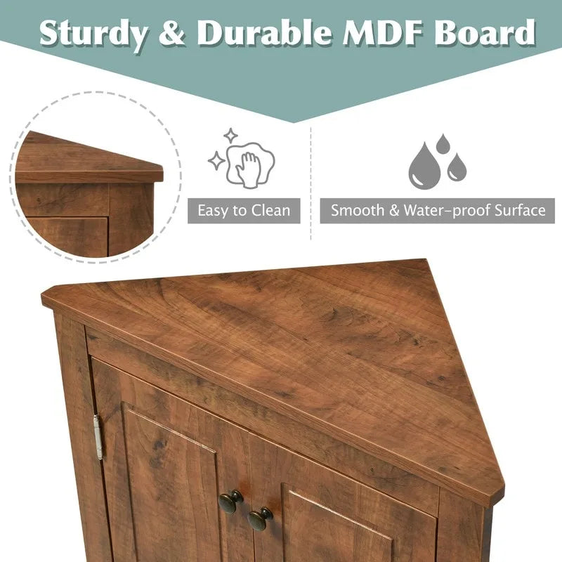 Meuble d'angle de rangement avec étagères réglables – Chêne / Blanc / Marron / Noir / Gris, Autonome, Simple