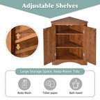Meuble d'angle de rangement avec étagères réglables – Chêne / Blanc / Marron / Noir / Gris, Autonome, Simple