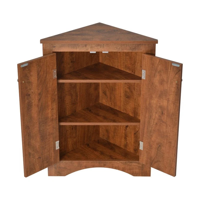 Meuble d'angle de rangement avec étagères réglables – Chêne / Blanc / Marron / Noir / Gris, Autonome, Simple