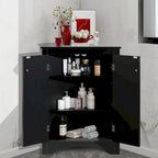 Meuble d'angle de rangement avec étagères réglables – Chêne / Blanc / Marron / Noir / Gris, Autonome, Simple