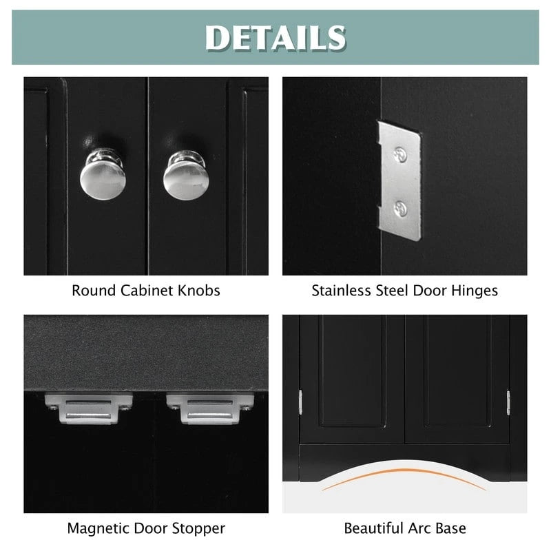 Meuble d'angle de rangement avec étagères réglables – Chêne / Blanc / Marron / Noir / Gris, Autonome, Simple