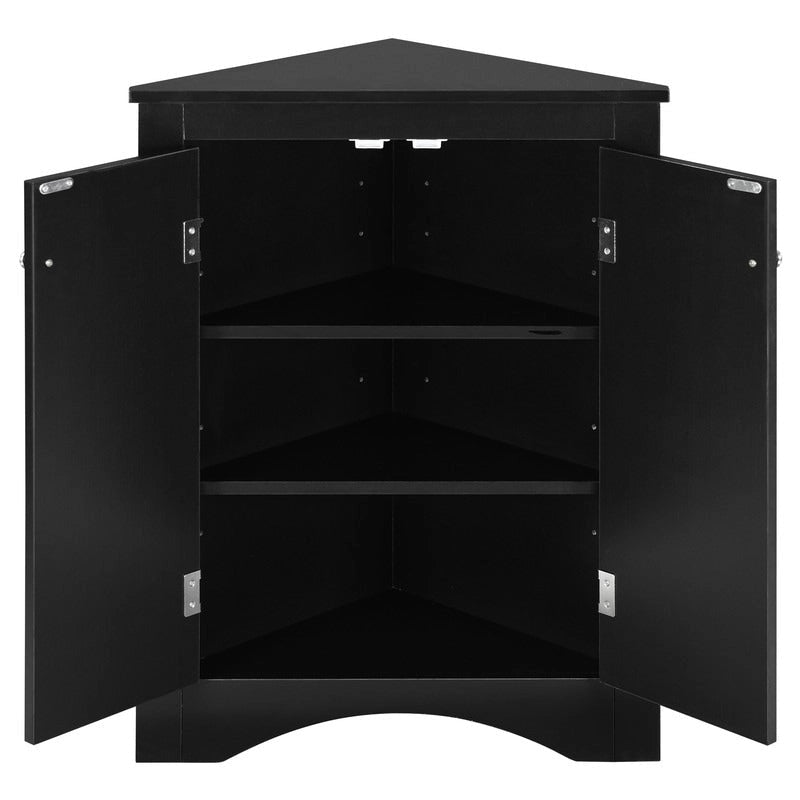 Meuble d'angle de rangement avec étagères réglables – Chêne / Blanc / Marron / Noir / Gris, Autonome, Simple