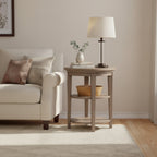 Table d'appoint ronde Dovetail Gray Wood Top – 18x18x24 po