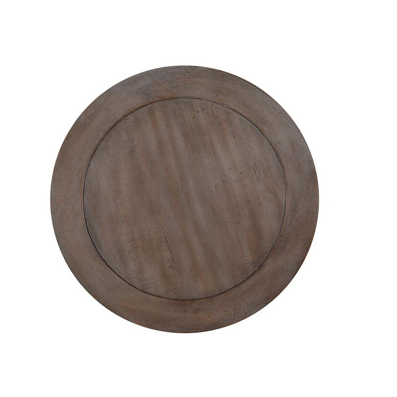 Table d'appoint ronde Dovetail Gray Wood Top – 18x18x24 po