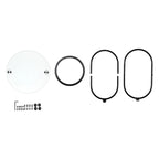 Table d'appoint ronde en verre trempé – Chrome/Noir, plateau transparent, utilisation 1 personne
