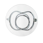 Table d'appoint ronde en verre trempé – Chrome/Noir, plateau transparent, utilisation 1 personne