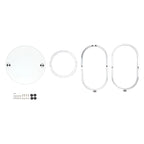 Table d'appoint ronde en verre trempé – Chrome/Noir, plateau transparent, utilisation 1 personne