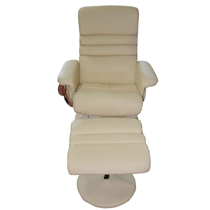 Fauteuil inclinable blanc avec ottoman, 1 place