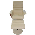 Fauteuil inclinable blanc avec ottoman, 1 place