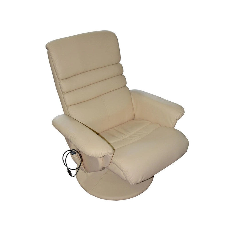 Fauteuil inclinable blanc avec ottoman, 1 place