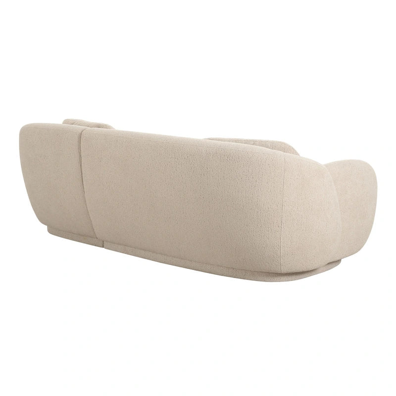 Canapé d'angle en bouclette crème de style Mid-Century — Angle à gauche/droite, 3+ places