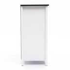 Meuble de salle de bain autoportant blanc et noir à double porte, Pour 1 personne — 82 cm H x 80 cm L x 37 cm P