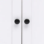 Meuble de salle de bain autoportant blanc et noir à double porte, Pour 1 personne — 82 cm H x 80 cm L x 37 cm P