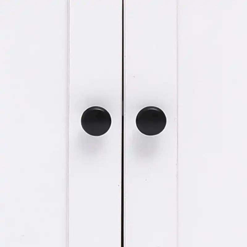 Meuble de salle de bain autoportant blanc et noir à double porte, Pour 1 personne — 82 cm H x 80 cm L x 37 cm P