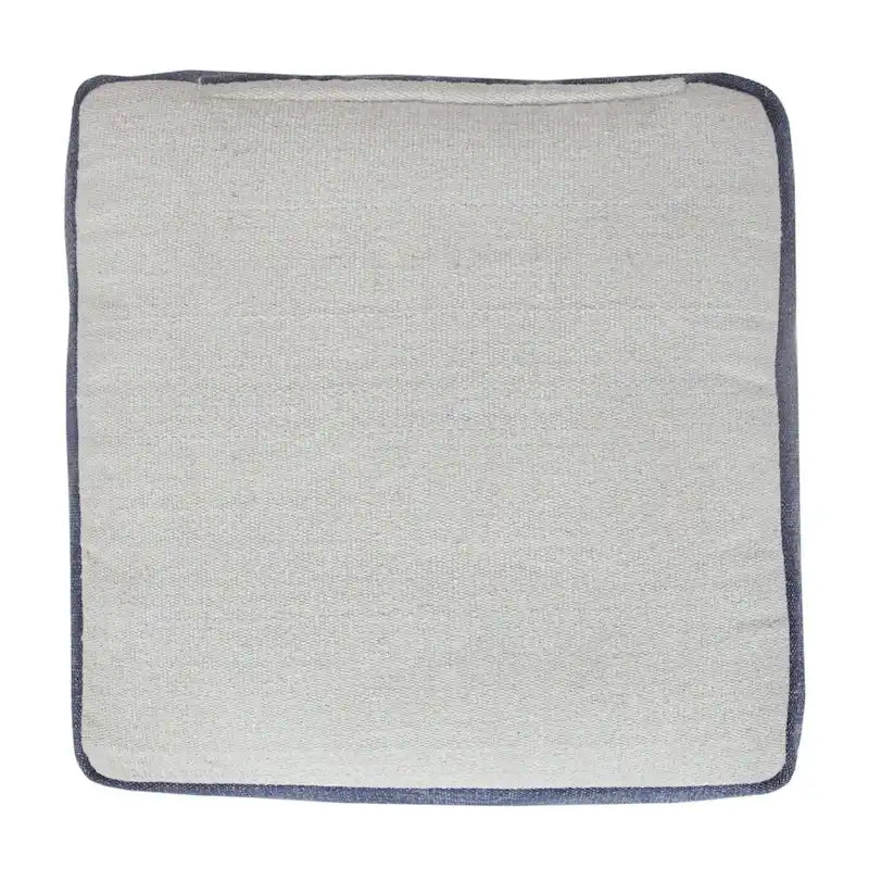 Pouf ottoman carré ornemental bleu marine et blanc — 1 place
