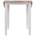 Table de salle à manger ronde à rabats, beige et blanche, style champêtre, 4 places