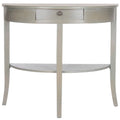 Gris cendré / Table console demi-lune miel naturel — 1 personne