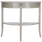 Gris cendré / Table console demi-lune miel naturel — 1 personne