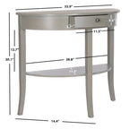 Gris cendré / Table console demi-lune miel naturel — 1 personne