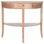 Gris cendré / Table console demi-lune miel naturel — 1 personne
