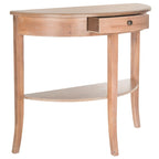 Gris cendré / Table console demi-lune miel naturel — 1 personne