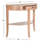 Gris cendré / Table console demi-lune miel naturel — 1 personne