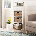 Table d'appoint vieillie avec 3 tiroirs en osier – 5 coloris – 1 personne
