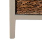Table d'appoint vieillie avec 3 tiroirs en osier – 5 coloris – 1 personne