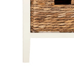 Table d'appoint vieillie avec 3 tiroirs en osier – 5 coloris – 1 personne