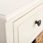 Table d'appoint vieillie avec 3 tiroirs en osier – 5 coloris – 1 personne