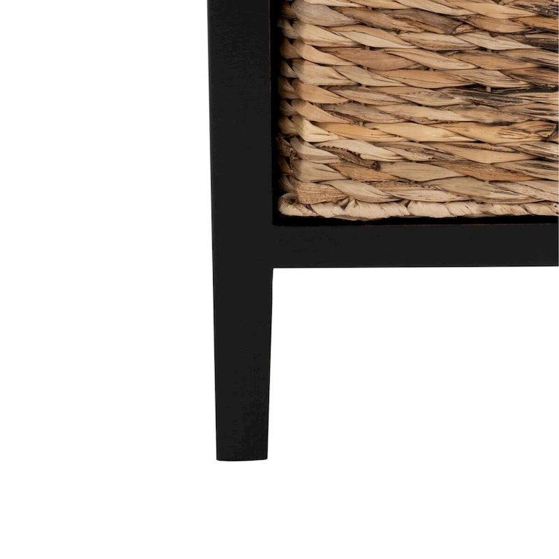 Table d'appoint vieillie avec 3 tiroirs en osier – 5 coloris – 1 personne