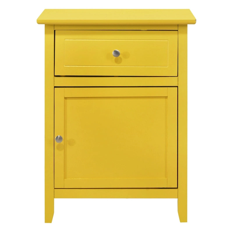 Table de chevet, un tiroir avec armoire, multicolore, 1 personne