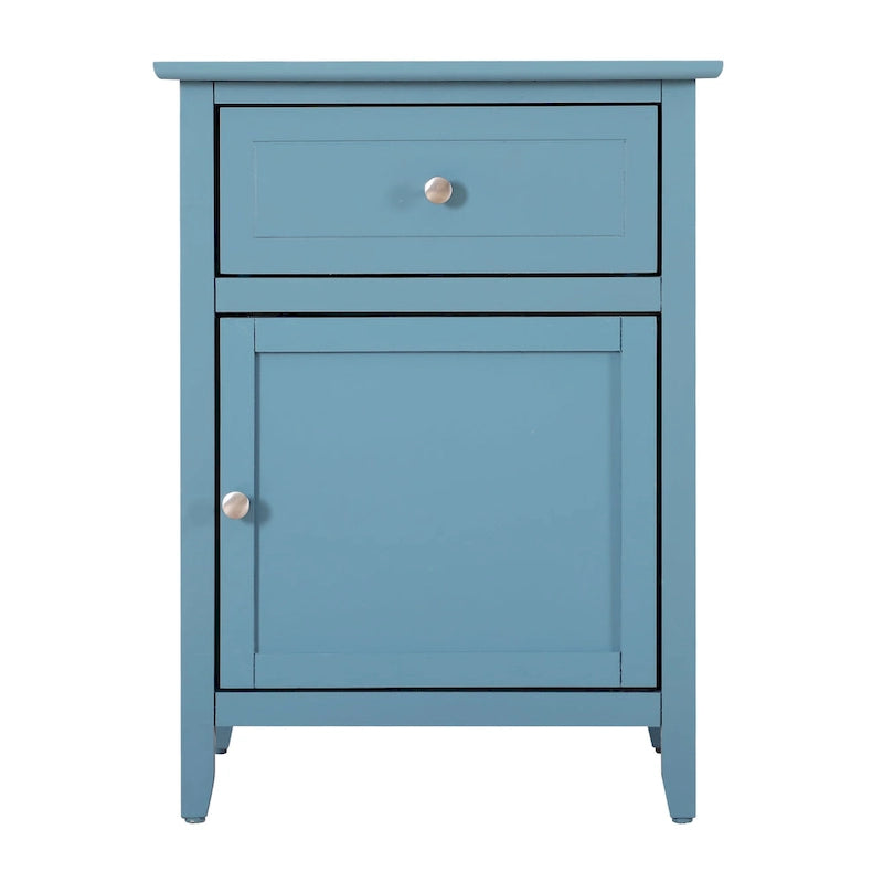 Table de chevet, un tiroir avec armoire, multicolore, 1 personne