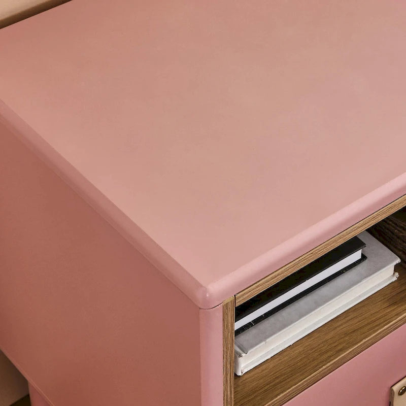 Table de chevet moderne avec tiroir, vert / bleu / rose / blanc — 1 pièce