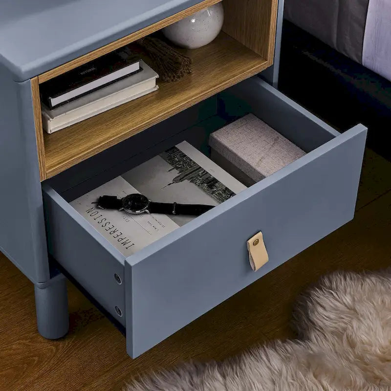 Table de chevet moderne avec tiroir, vert / bleu / rose / blanc — 1 pièce