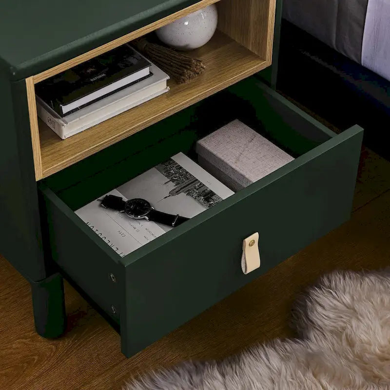 Table de chevet moderne avec tiroir, vert / bleu / rose / blanc — 1 pièce