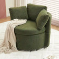 Fauteuil pivotant de rangement en tissu avec coussin de dossier — Vert / Kaki / Rose, 1 place
